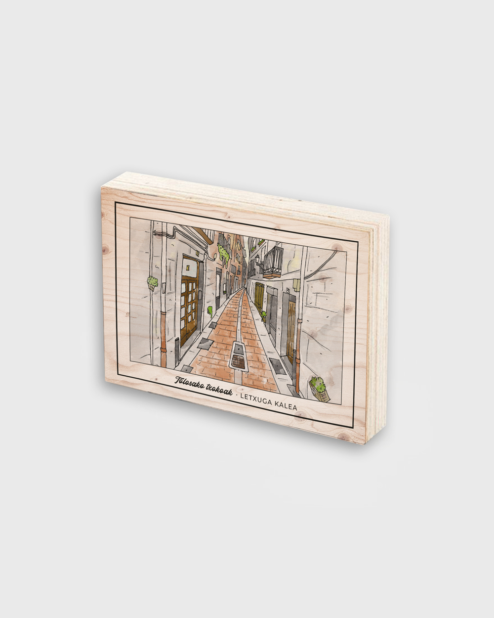 Tacos de madera con fotos personalizadas en Gipuzkoa